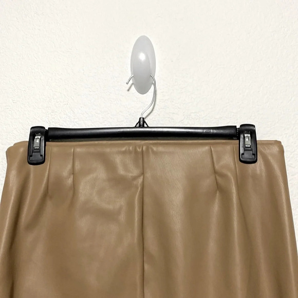 Zara Tan Faux Leather Ankle Length Leggings - Picture 5 of 7